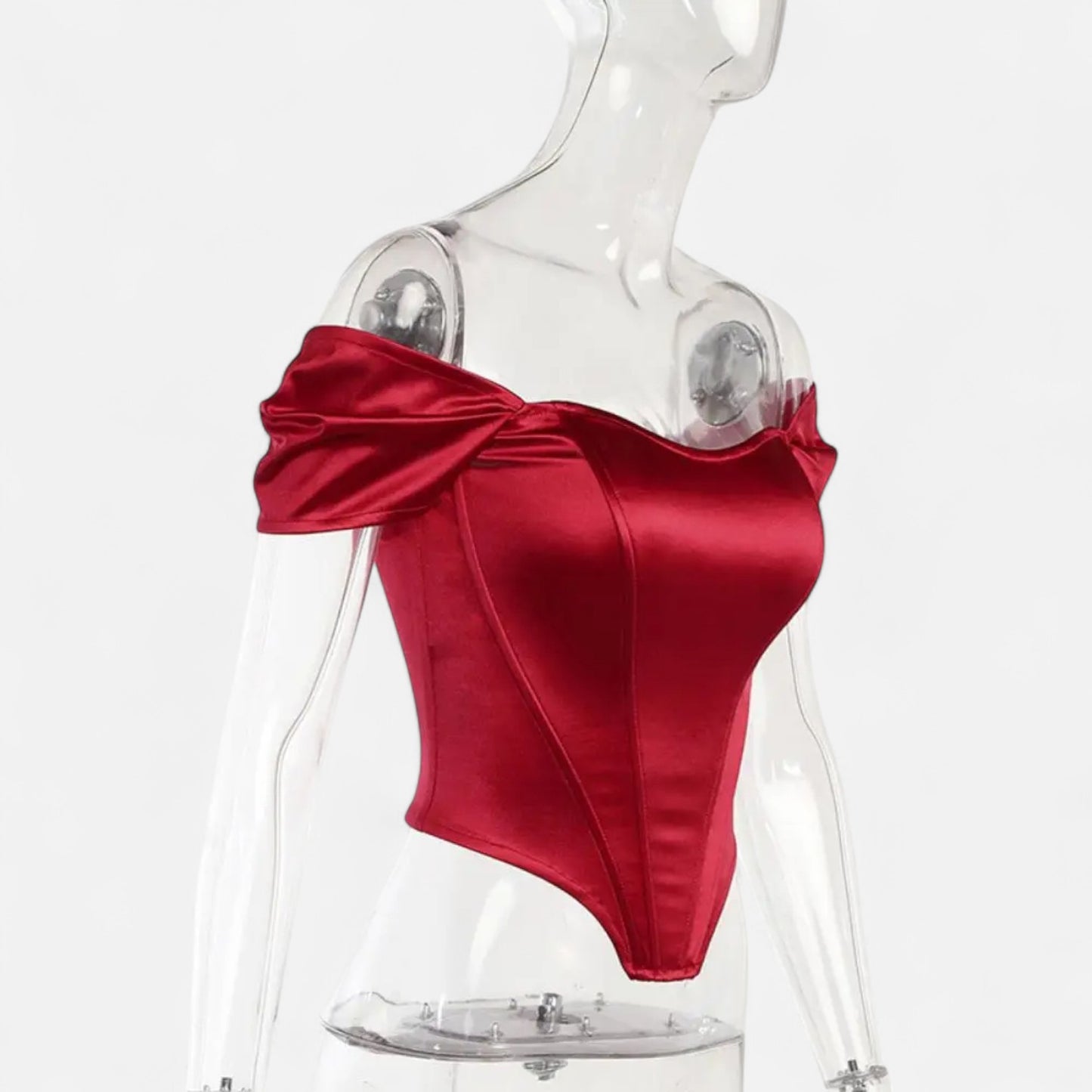 Vivellamode | Women’s Elegant Sleeveless Satin Cropped T-Shirt – Chic & Sophisticated for Every Occasion