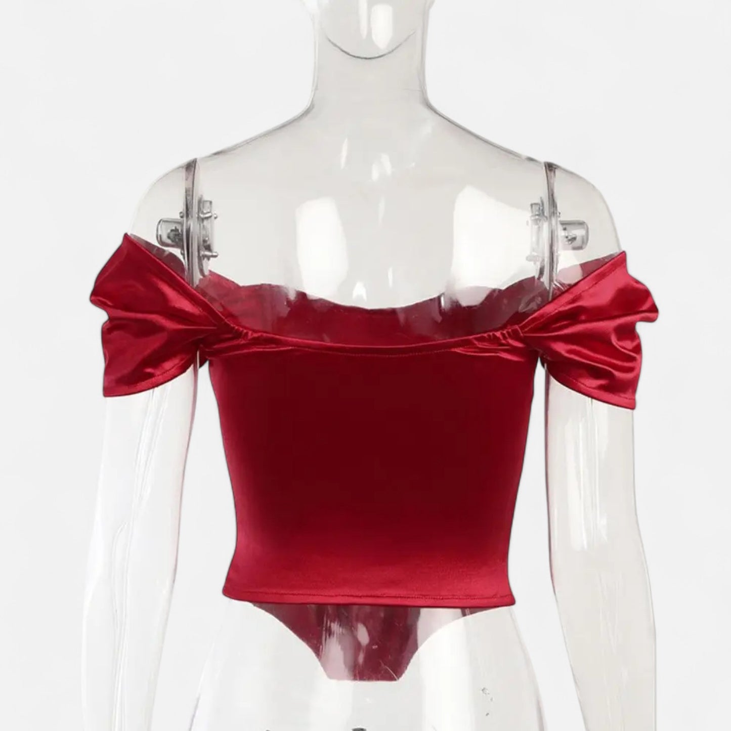 Vivellamode | Women’s Elegant Sleeveless Satin Cropped T-Shirt – Chic & Sophisticated for Every Occasion