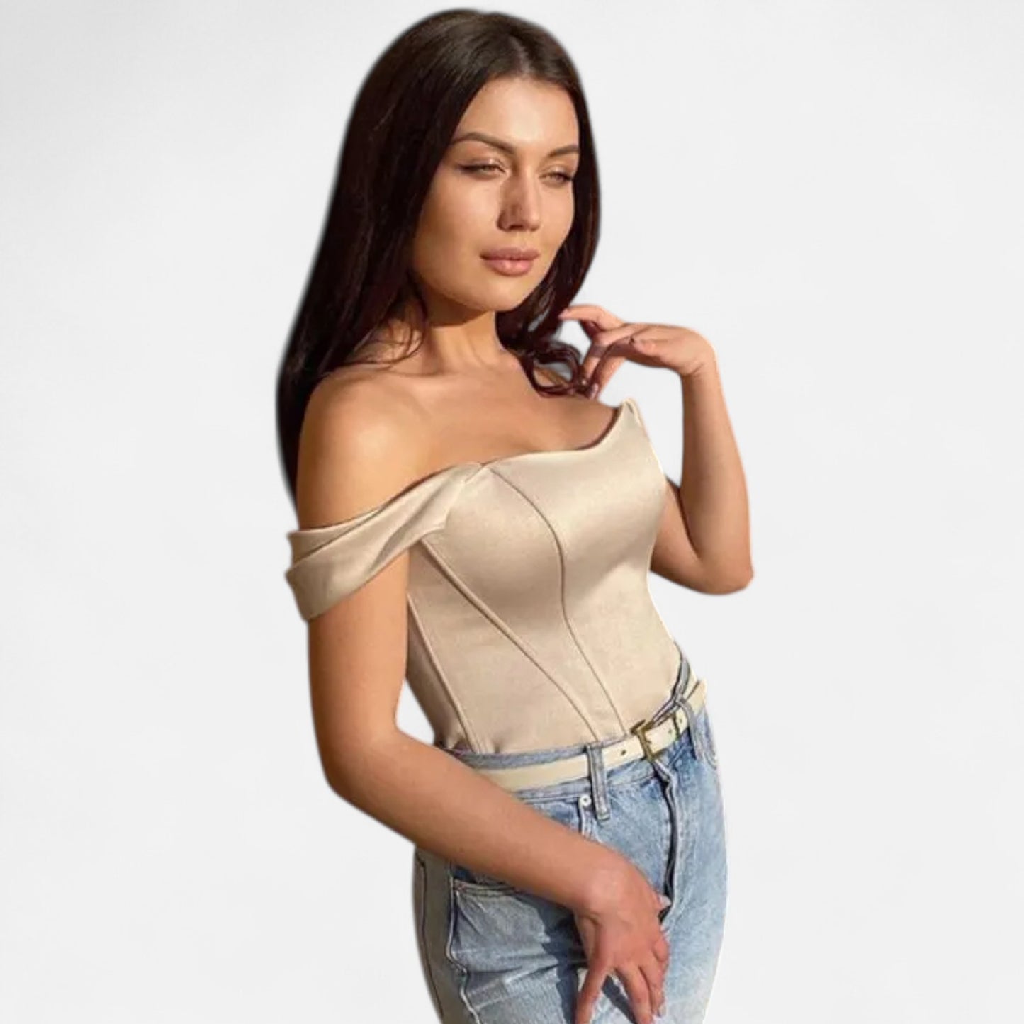 Vivellamode | Women’s Elegant Sleeveless Satin Cropped T-Shirt – Chic & Sophisticated for Every Occasion