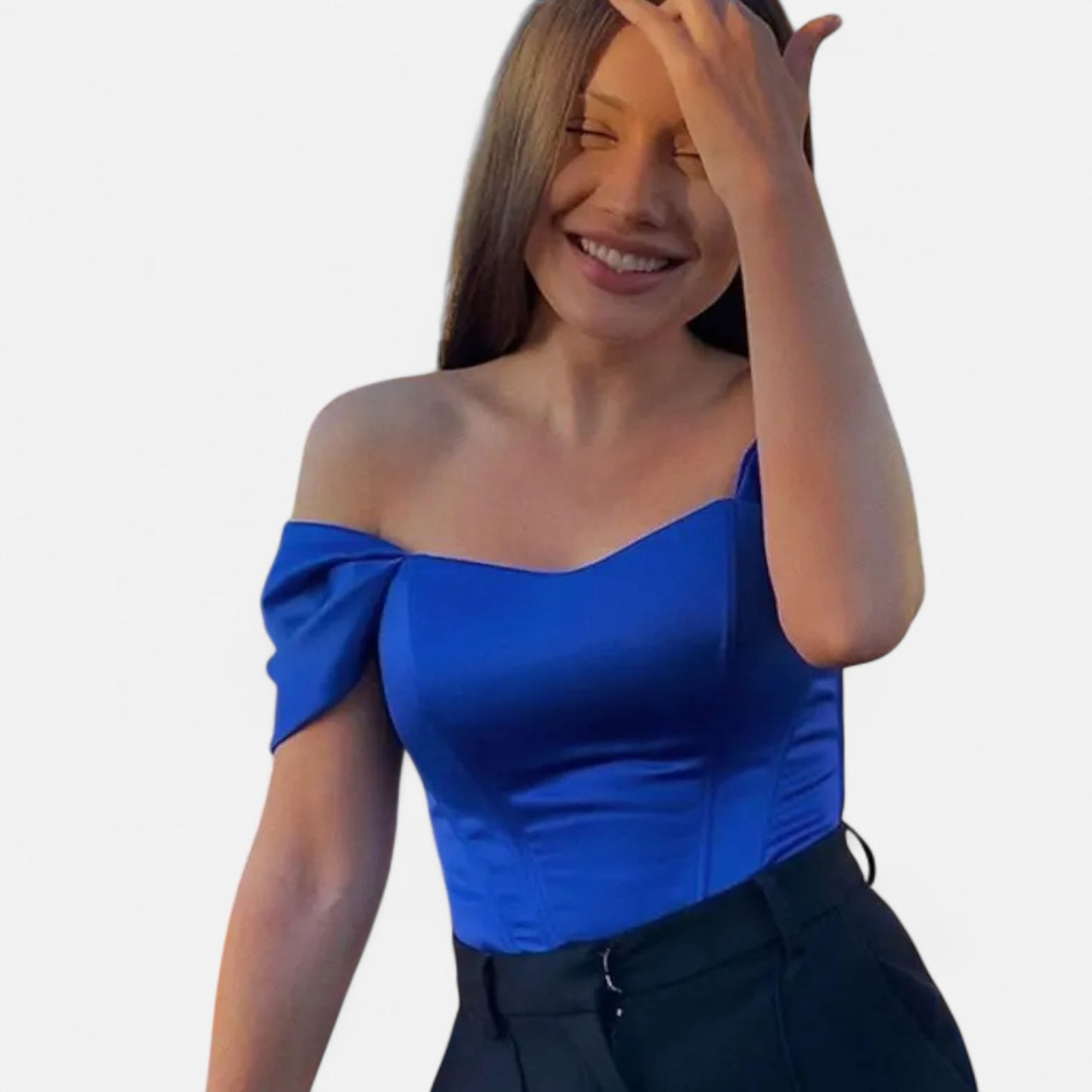 Vivellamode | Women’s Elegant Sleeveless Satin Cropped T-Shirt – Chic & Sophisticated for Every Occasion