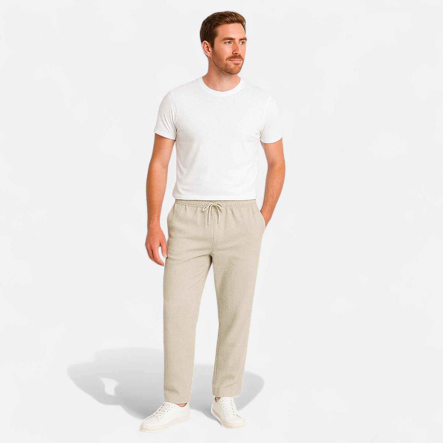 Vivellamode | Men’s Cotton Linen Trousers – Breathable Comfort for Every Season