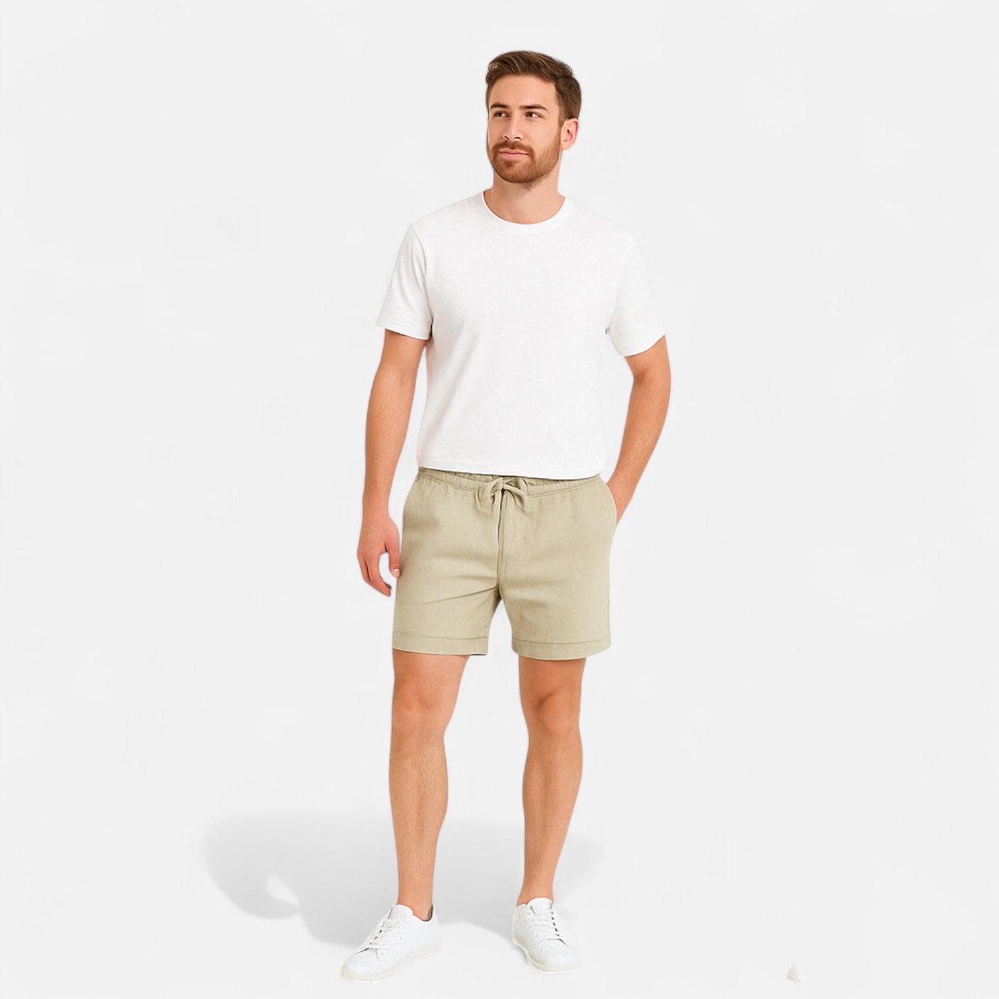 Vivellamode | Men’s Cotton Linen Shorts – Breathable Comfort for Summer