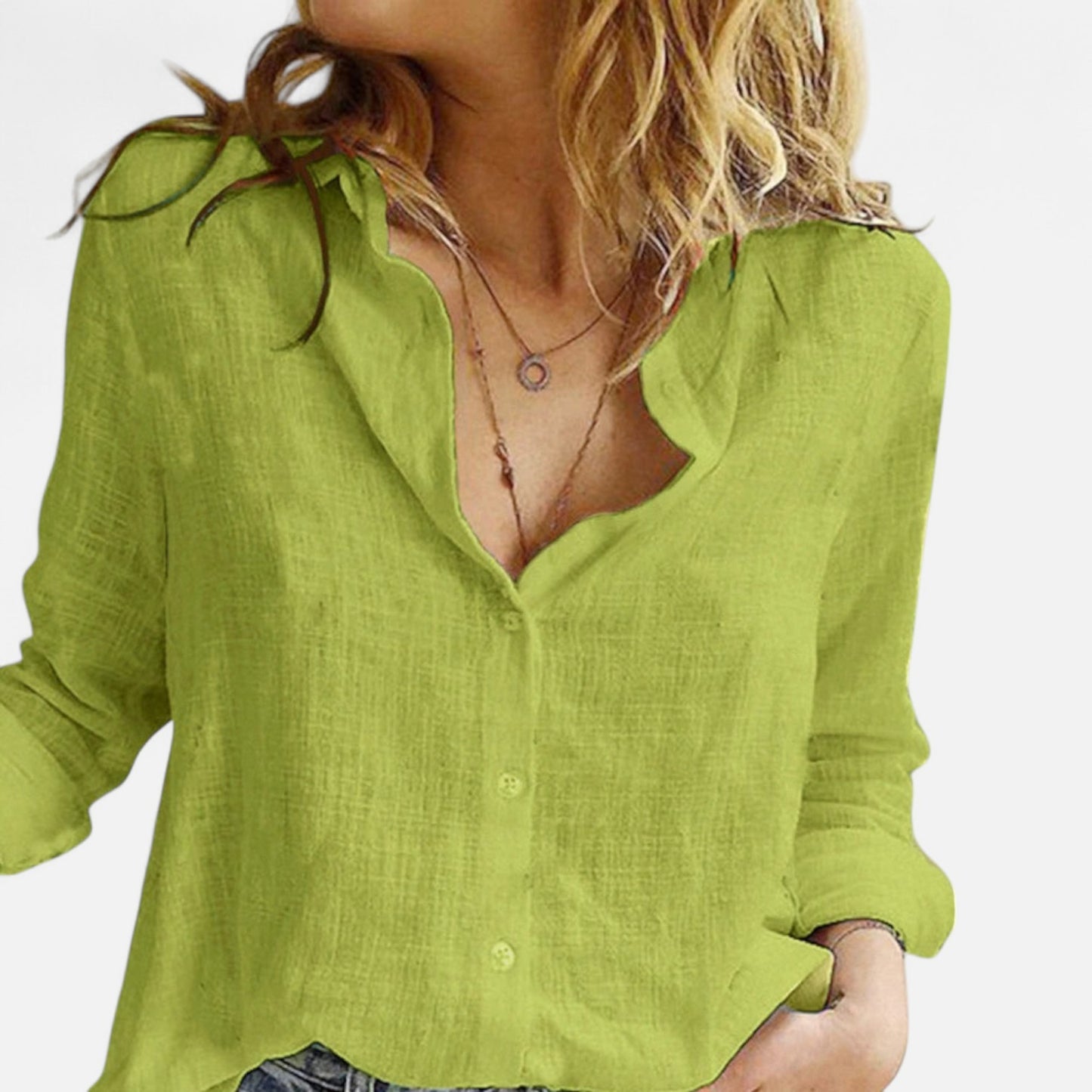 Vivellamode | Women’s Premium Pure Linen Long Sleeve Shirt –