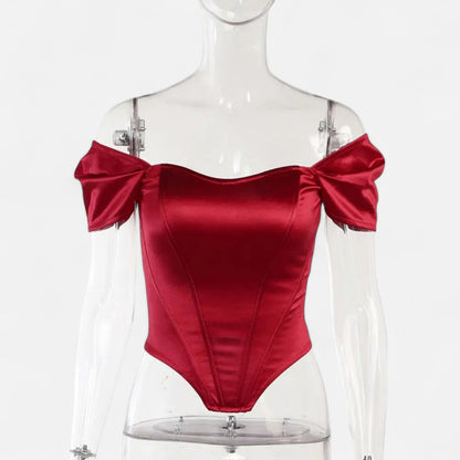 Vivellamode | Women’s Elegant Sleeveless Satin Cropped T-Shirt – Chic & Sophisticated for Every Occasion
