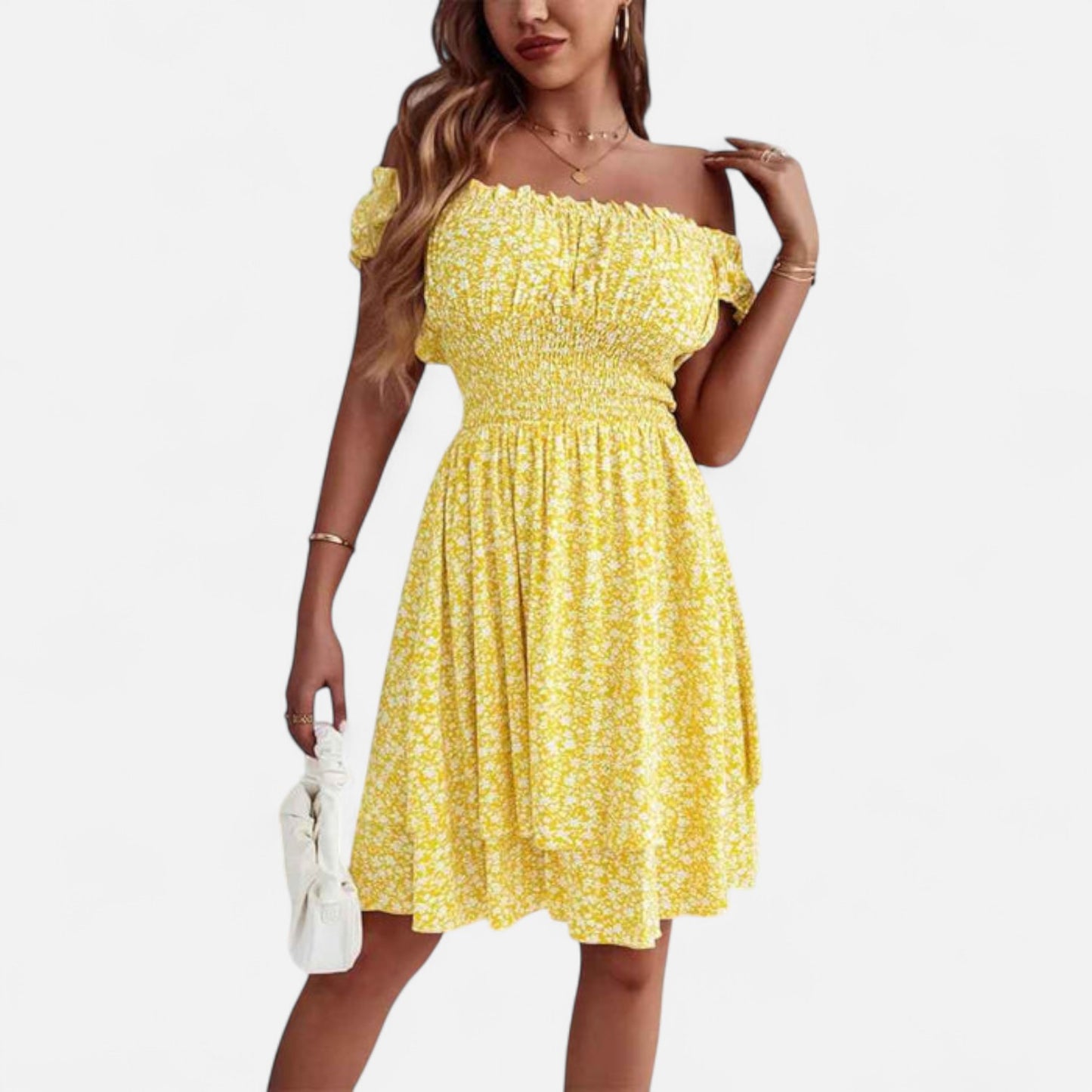 Vivellamode | Women’s Premium Elegant Flowy Floral Midi Dress – Sophisticated Comfort for Every Occasion