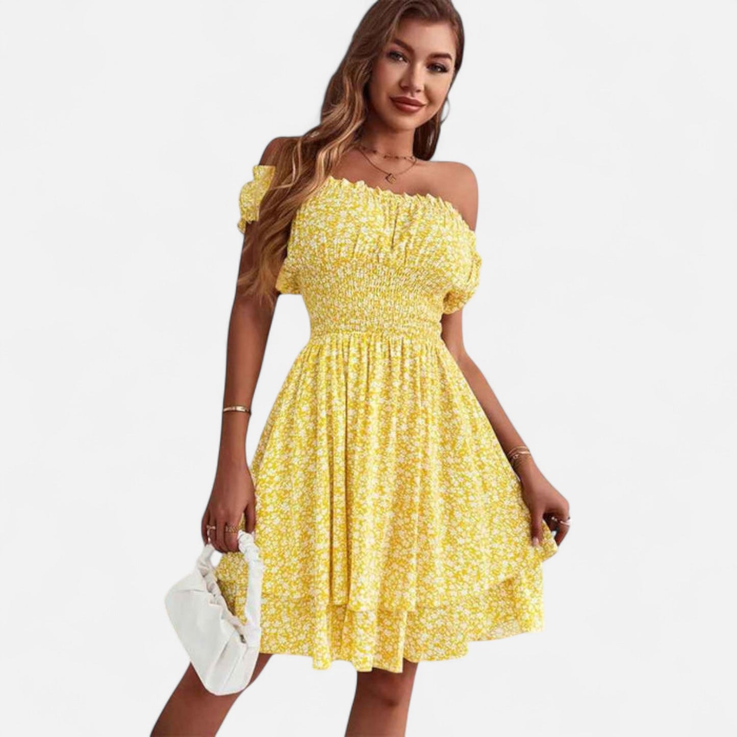 Vivellamode | Women’s Premium Elegant Flowy Floral Midi Dress – Sophisticated Comfort for Every Occasion