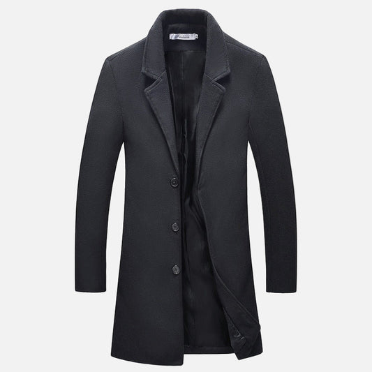 Vivellamode | Men’s Classic Long Coat – Modern Sophistication in Every Detail