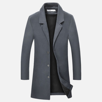 Vivellamode | Men’s Classic Long Coat – Modern Sophistication in Every Detail