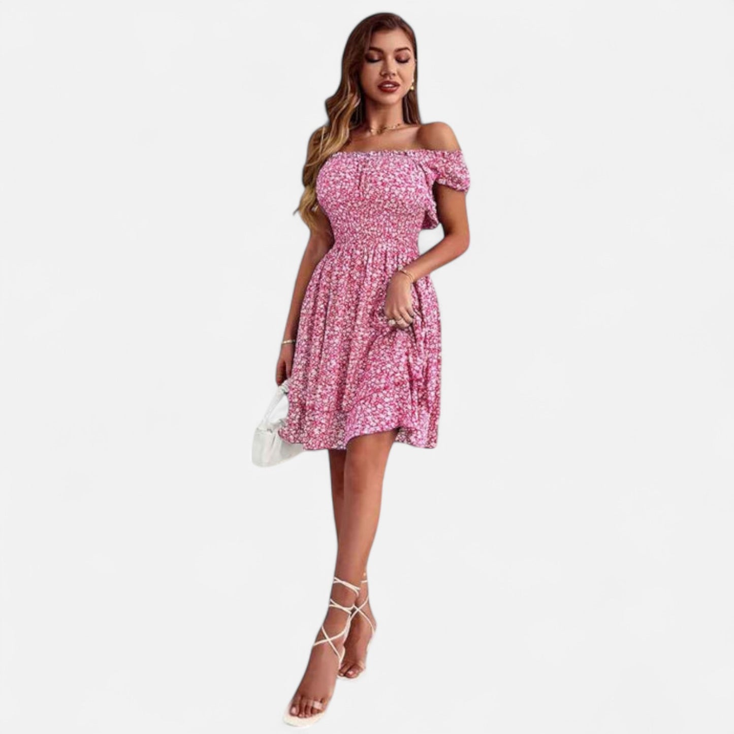 Vivellamode | Women’s Premium Elegant Flowy Floral Midi Dress – Sophisticated Comfort for Every Occasion