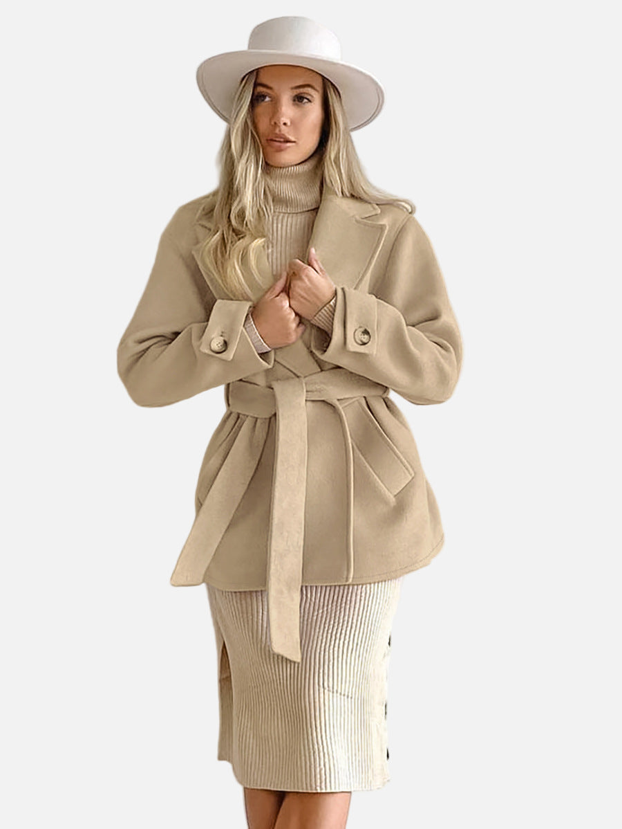Vivellamode | Women’s Khaki Trench Coat – Effortless Elegance in Every Layer