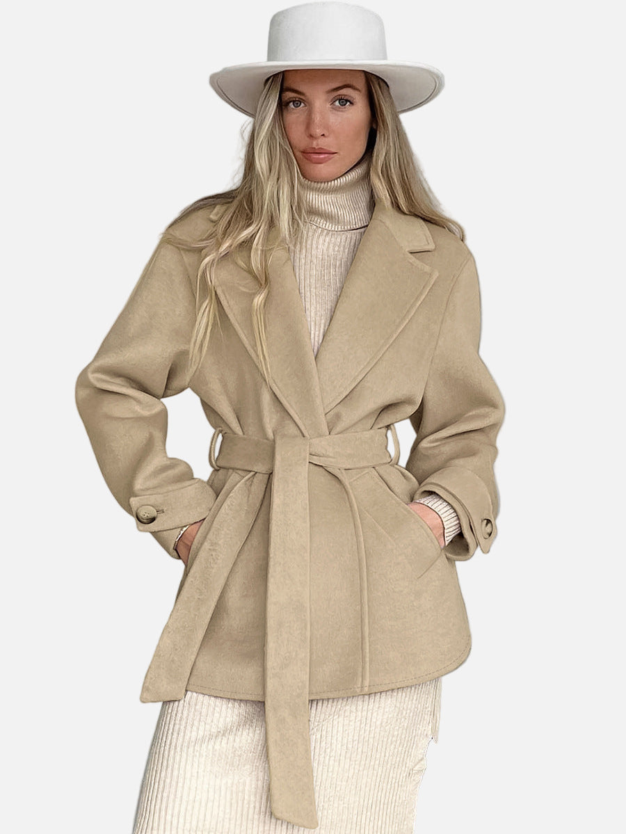 Vivellamode | Women’s Khaki Trench Coat – Effortless Elegance in Every Layer