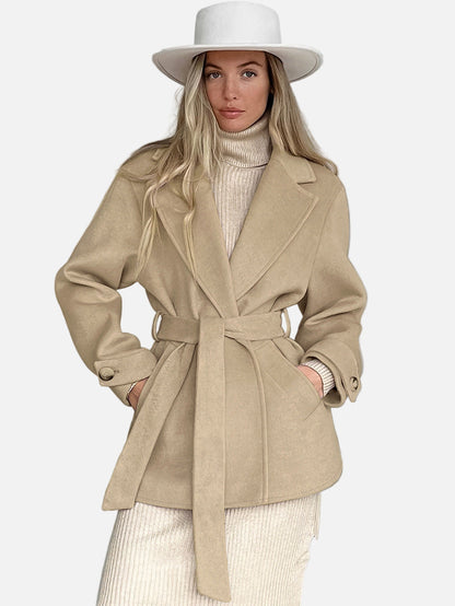 Vivellamode | Women’s Khaki Trench Coat – Effortless Elegance in Every Layer