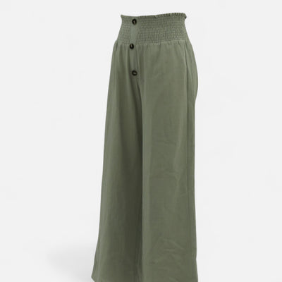 Vivellamode | Women’s Cotton Linen Wide-Leg Pants – Relaxed Style for Warm Days