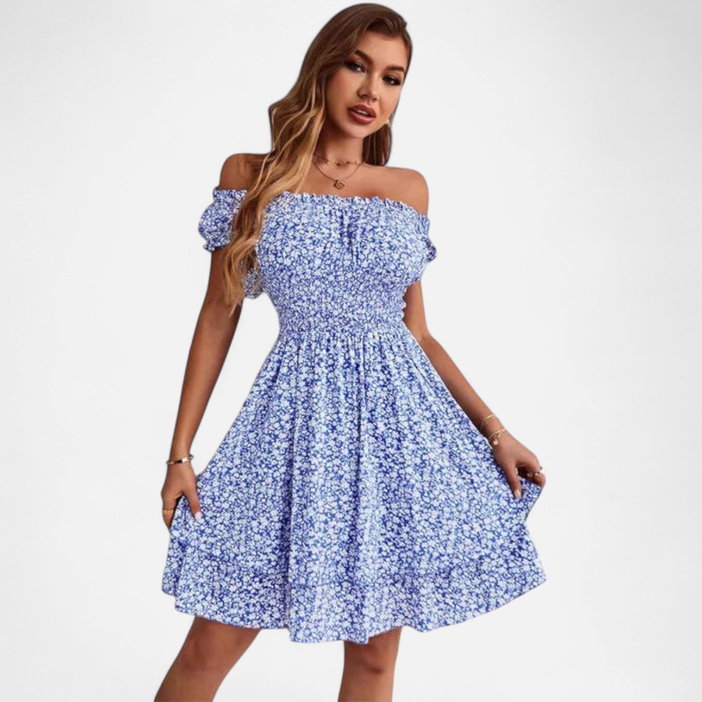 Vivellamode | Women’s Premium Elegant Flowy Floral Midi Dress – Sophisticated Comfort for Every Occasion