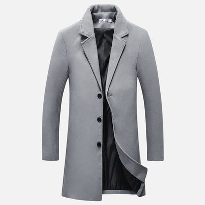 Vivellamode | Men’s Classic Long Coat – Modern Sophistication in Every Detail