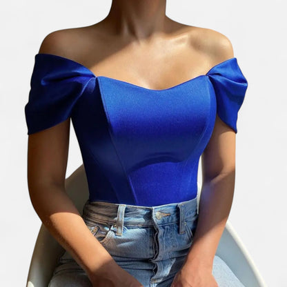 Vivellamode | Women’s Elegant Sleeveless Satin Cropped T-Shirt – Chic & Sophisticated for Every Occasion
