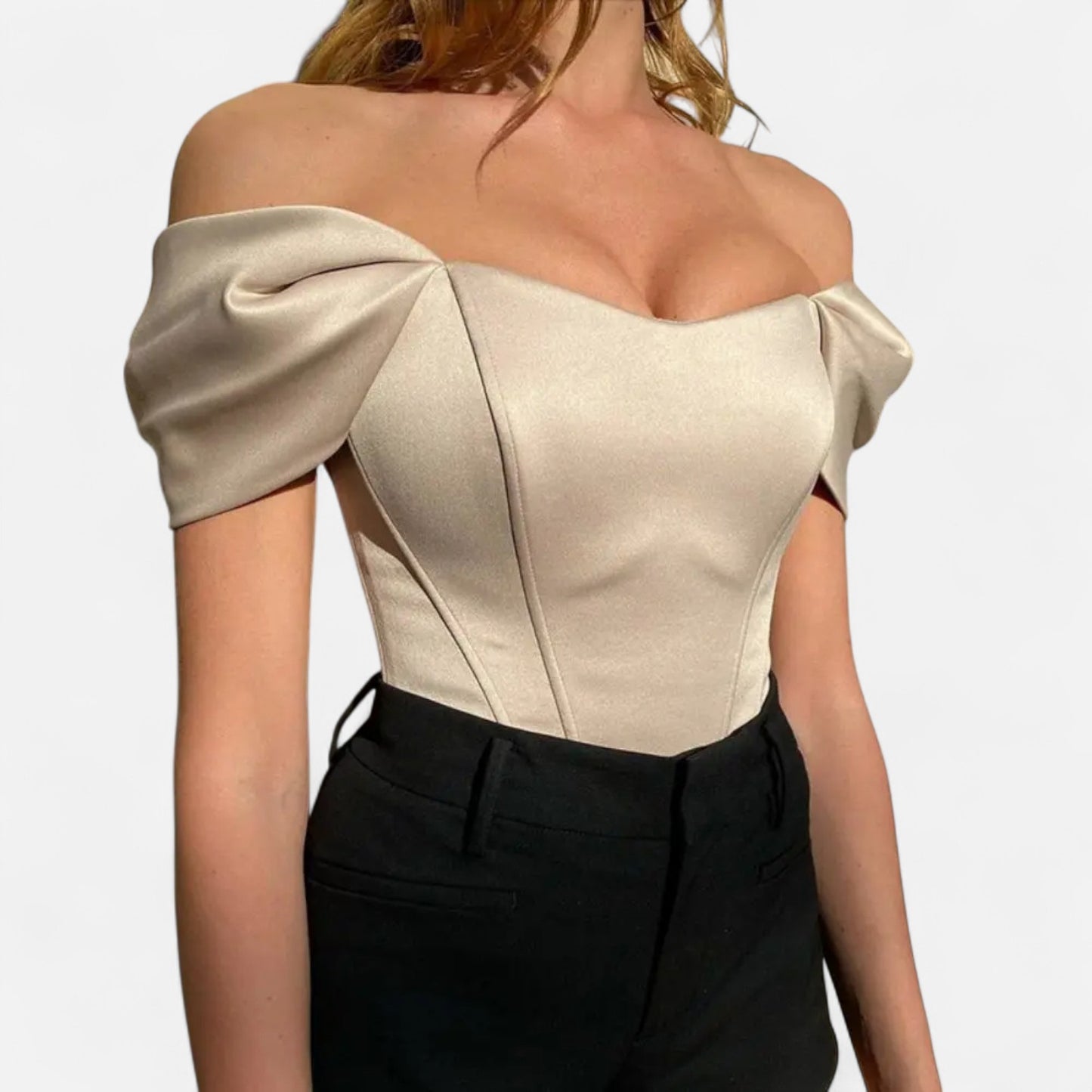 Vivellamode | Women’s Elegant Sleeveless Satin Cropped T-Shirt – Chic & Sophisticated for Every Occasion