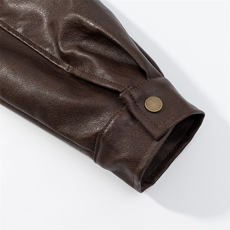 Vivellamode | unisex Vintage Leather Bomber – Timeless Design with Modern Comfort