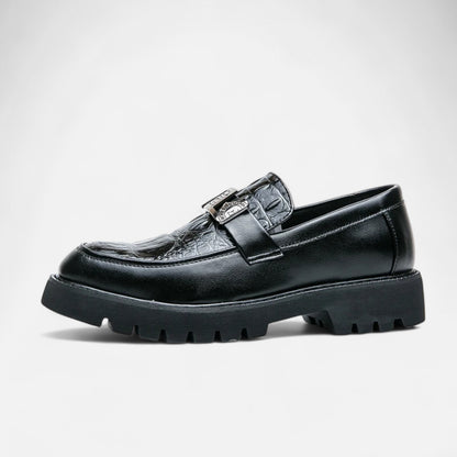 Vivellamode | Men’s White Loafers – Stylish Platform Slip-On Shoes for Business & Party