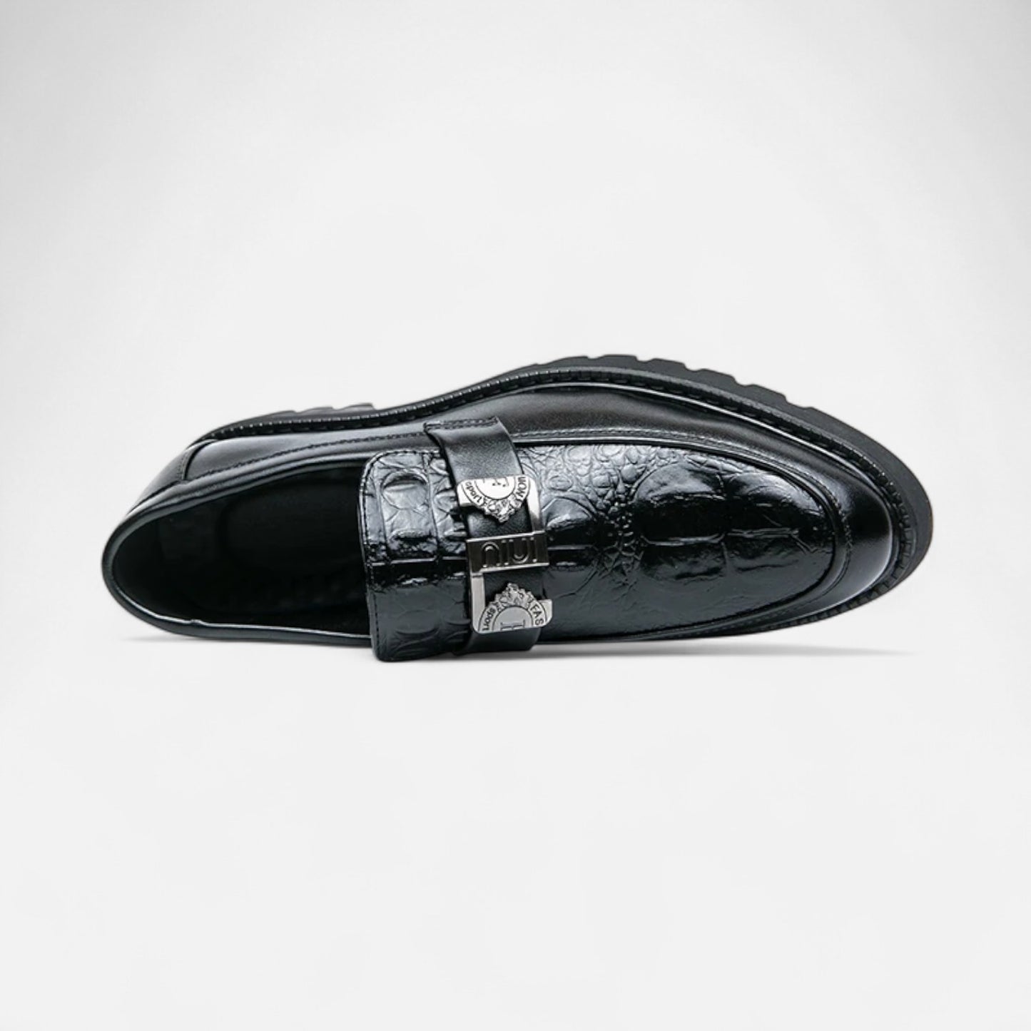Vivellamode | Men’s White Loafers – Stylish Platform Slip-On Shoes for Business & Party