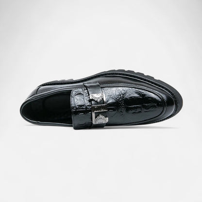 Vivellamode | Men’s White Loafers – Stylish Platform Slip-On Shoes for Business & Party