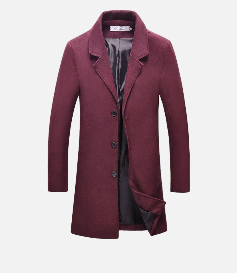 Vivellamode | Men’s Classic Long Coat – Modern Sophistication in Every Detail