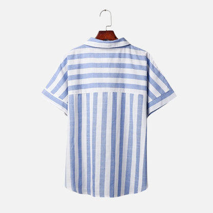 Vivellamode | Women’s Premium Striped Cotton Blouse – Elegant Comfort for Everyday Style