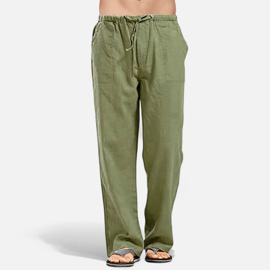 Vivellamode | Men’s Cotton Linen Casual Trousers – Lightweight & Breathable for Summer