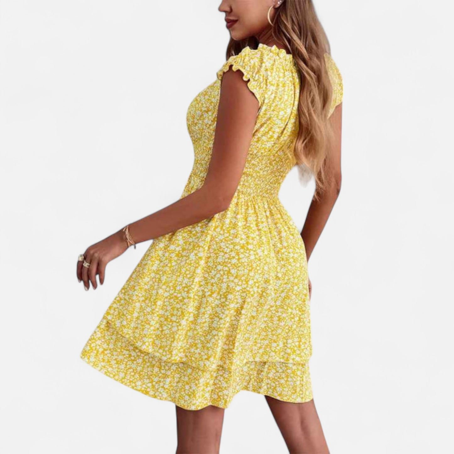 Vivellamode | Women’s Premium Elegant Flowy Floral Midi Dress – Sophisticated Comfort for Every Occasion