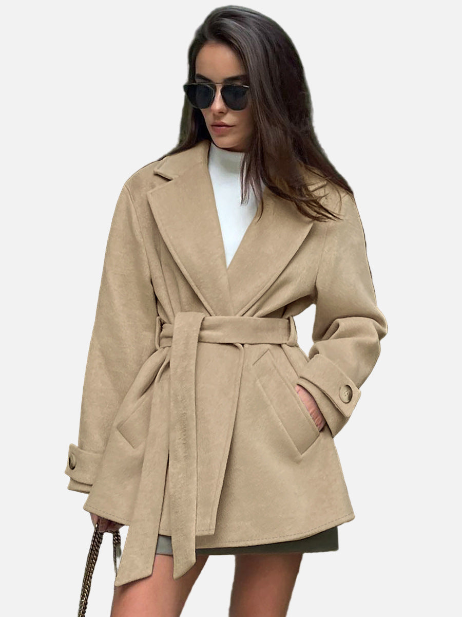Vivellamode | Women’s Khaki Trench Coat – Effortless Elegance in Every Layer
