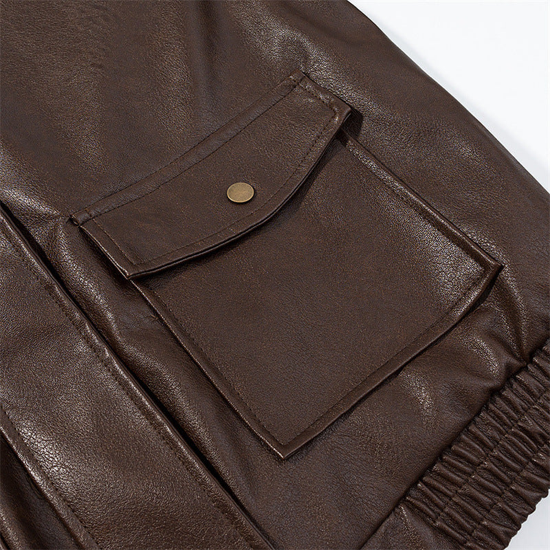 Vivellamode | unisex Vintage Leather Bomber – Timeless Design with Modern Comfort