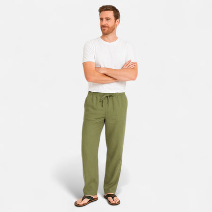Vivellamode | Men’s Cotton Linen Casual Trousers – Lightweight & Breathable for Summer