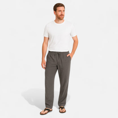 Vivellamode | Men’s Cotton Linen Casual Trousers – Lightweight & Breathable for Summer