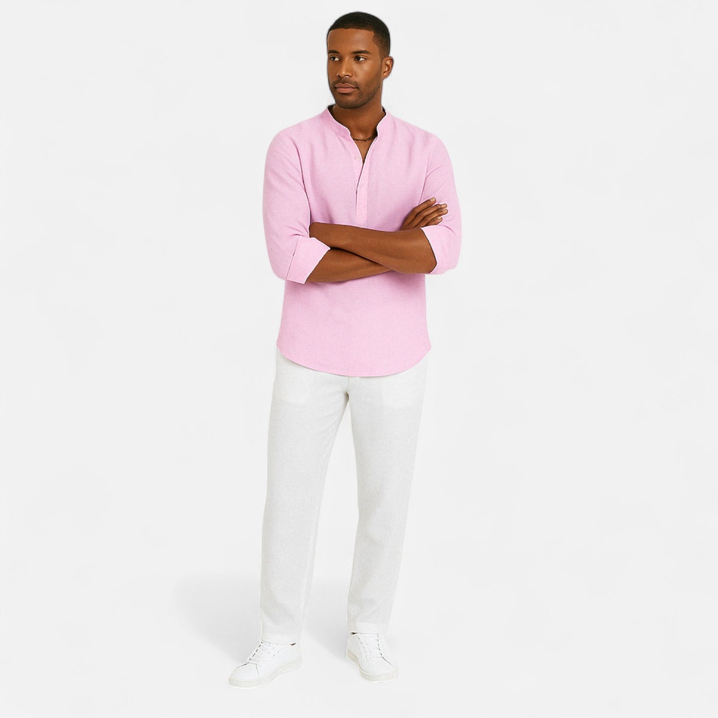 Vivellamode | Men’s Casual Cotton Linen Shirt – Effortless Style for Spring & Autumn