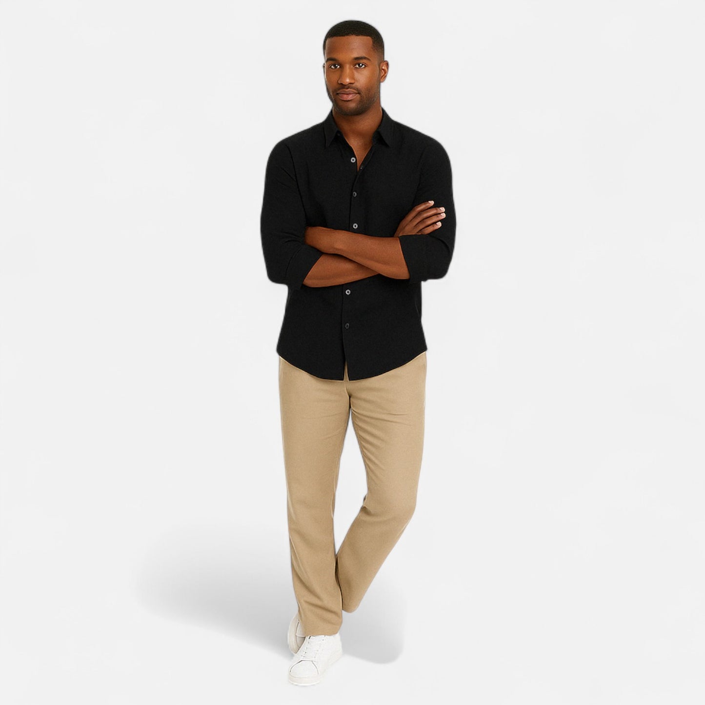 Vivellamode | Men’s Cotton Linen Long Sleeve Shirt – Stylish Comfort for Summer