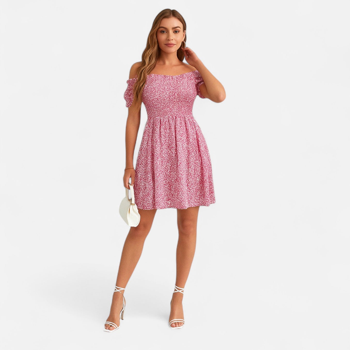 Vivellamode | Women’s Premium Elegant Flowy Floral Midi Dress – Sophisticated Comfort for Every Occasion
