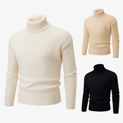 Vivellamode | Men’s Premium Cable-Knit Turtleneck – Modern Elegance and Lasting Warmth