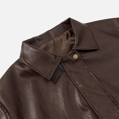 Vivellamode | unisex Vintage Leather Bomber – Timeless Design with Modern Comfort