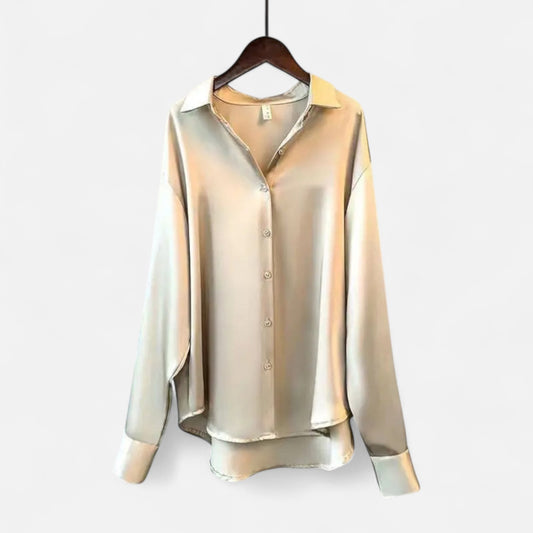 Vivellamode | Women’s Premium Long Sleeve Satin Blouse – Luxurious Elegance for Every Occasion