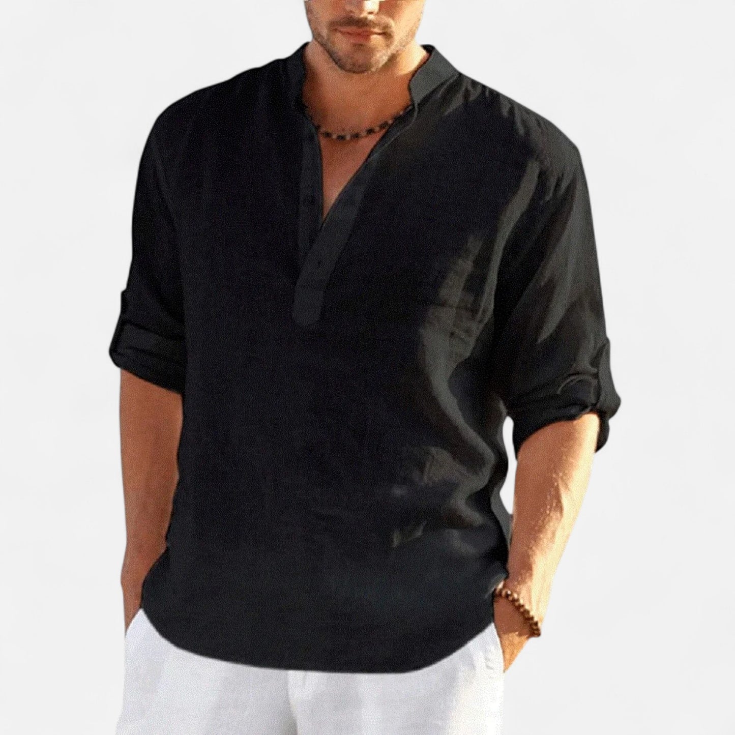 Vivellamode | Men’s Casual Cotton Linen Shirt – Effortless Style for Spring & Autumn