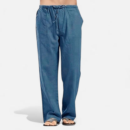 Vivellamode | Men’s Cotton Linen Casual Trousers – Lightweight & Breathable for Summer