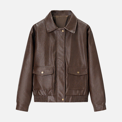 Vivellamode | unisex Vintage Leather Bomber – Timeless Design with Modern Comfort