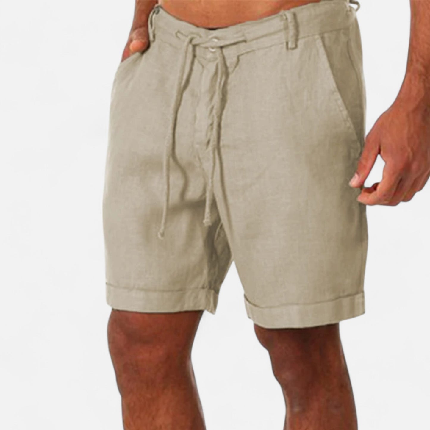 Vivellamode | Men’s Cotton Linen Shorts – Breathable Comfort for Summer