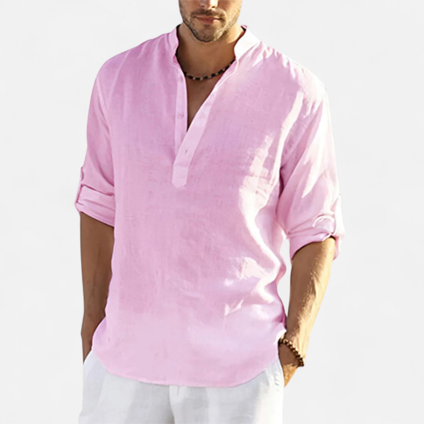 Vivellamode | Men’s Casual Cotton Linen Shirt – Effortless Style for Spring & Autumn