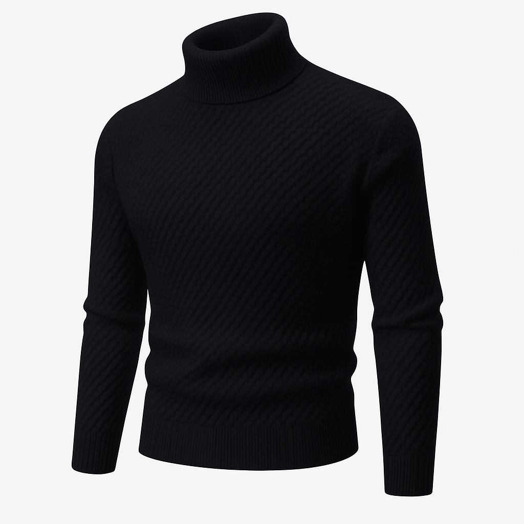 Vivellamode | Men’s Premium Cable-Knit Turtleneck – Modern Elegance and Lasting Warmth