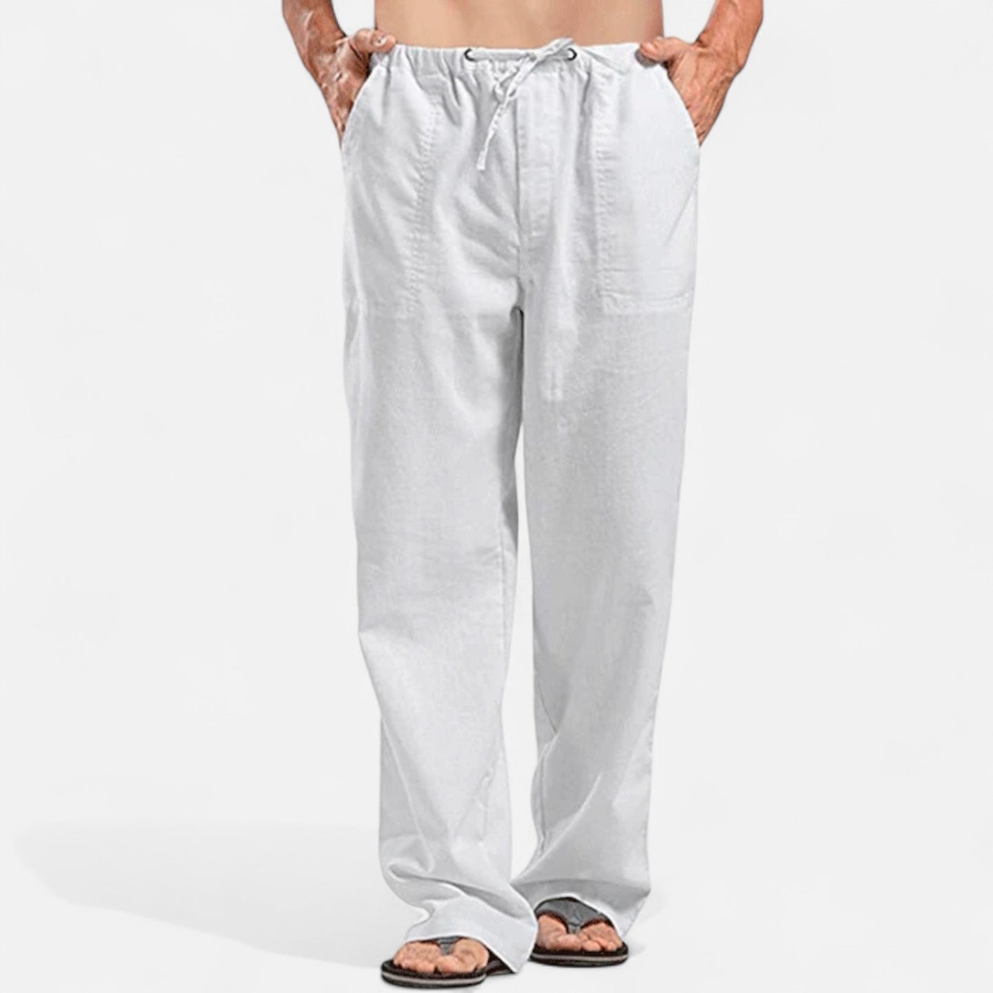 Vivellamode | Men’s Cotton Linen Casual Trousers – Lightweight & Breathable for Summer