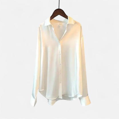 Vivellamode | Women’s Premium Long Sleeve Satin Blouse – Luxurious Elegance for Every Occasion