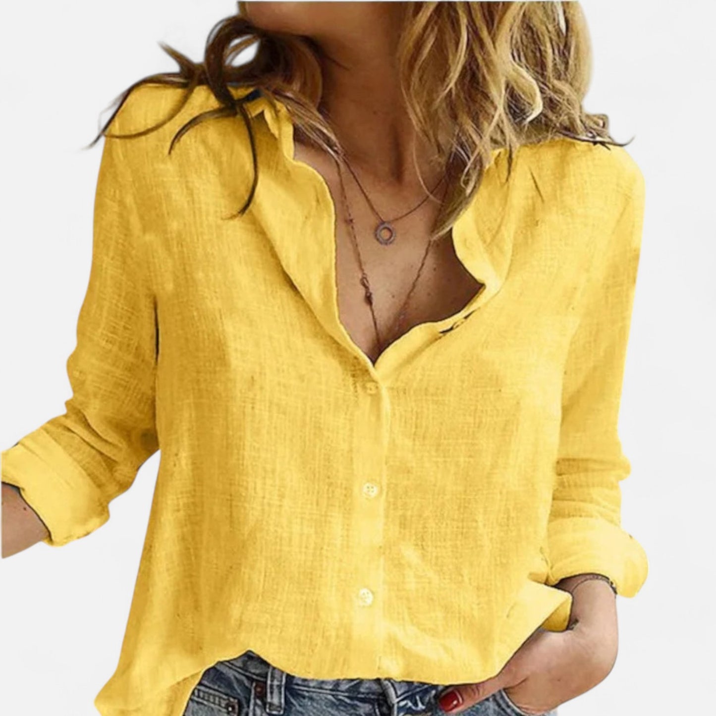 Vivellamode | Women’s Premium Pure Linen Long Sleeve Shirt –